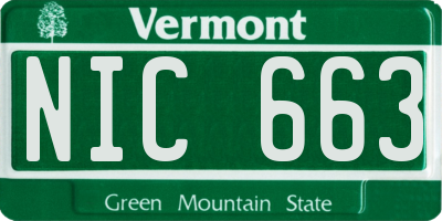 VT license plate NIC663