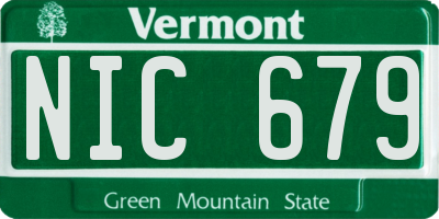 VT license plate NIC679