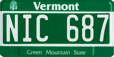 VT license plate NIC687