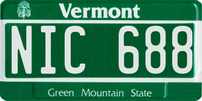 VT license plate NIC688