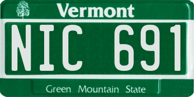 VT license plate NIC691