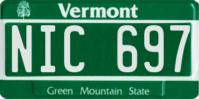 VT license plate NIC697