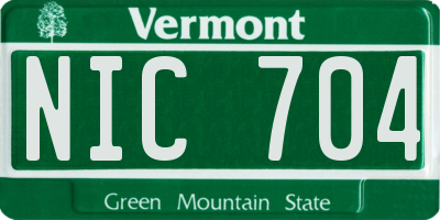 VT license plate NIC704