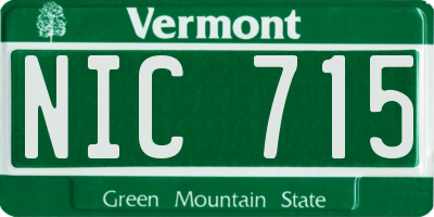 VT license plate NIC715