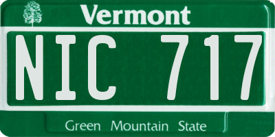 VT license plate NIC717