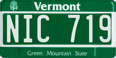 VT license plate NIC719