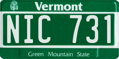 VT license plate NIC731