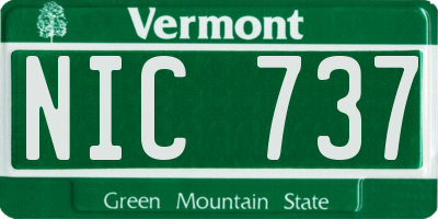 VT license plate NIC737