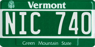VT license plate NIC740