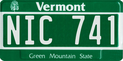 VT license plate NIC741