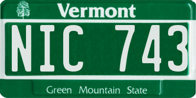 VT license plate NIC743