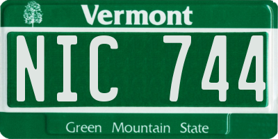 VT license plate NIC744