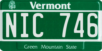 VT license plate NIC746