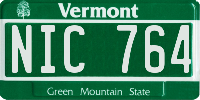 VT license plate NIC764
