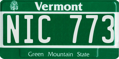 VT license plate NIC773