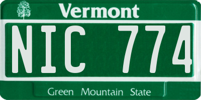 VT license plate NIC774