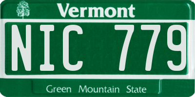 VT license plate NIC779