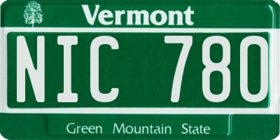 VT license plate NIC780