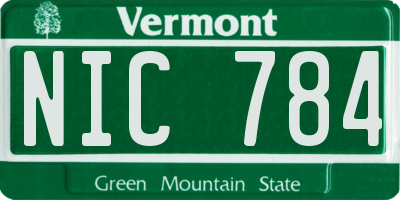 VT license plate NIC784