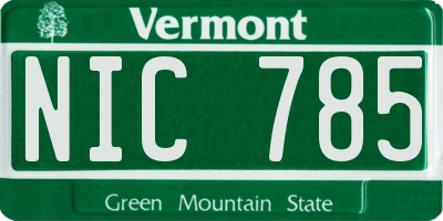 VT license plate NIC785