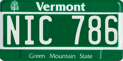 VT license plate NIC786
