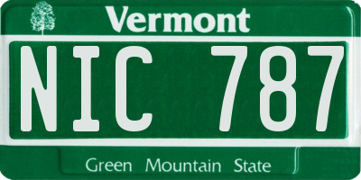 VT license plate NIC787