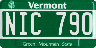 VT license plate NIC790