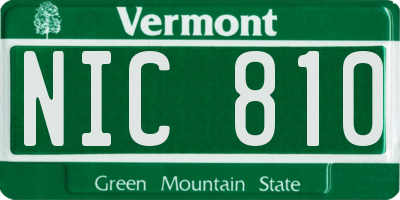 VT license plate NIC810