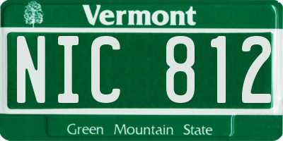 VT license plate NIC812