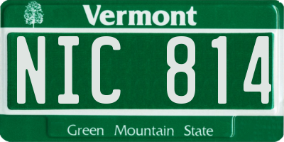 VT license plate NIC814