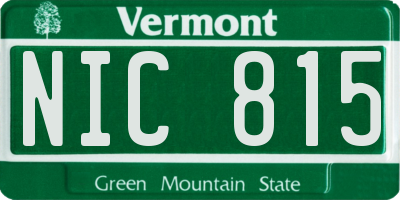 VT license plate NIC815
