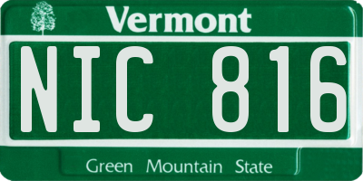 VT license plate NIC816