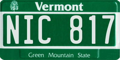 VT license plate NIC817