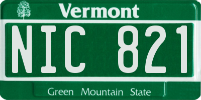 VT license plate NIC821