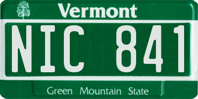 VT license plate NIC841