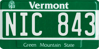VT license plate NIC843