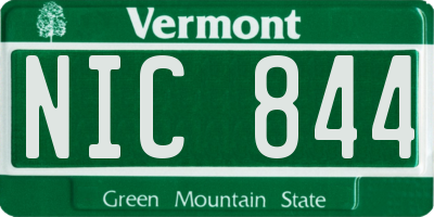 VT license plate NIC844