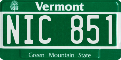 VT license plate NIC851