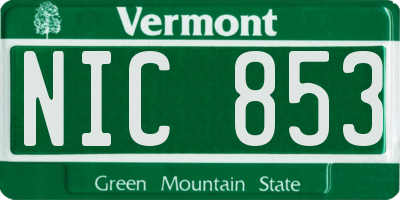 VT license plate NIC853
