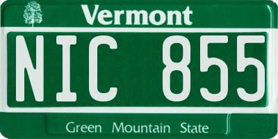 VT license plate NIC855