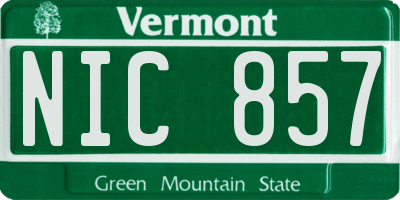 VT license plate NIC857