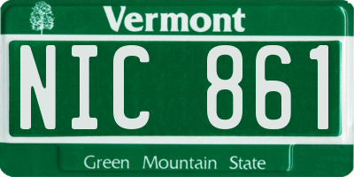 VT license plate NIC861