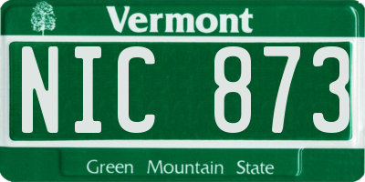 VT license plate NIC873