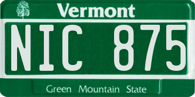 VT license plate NIC875