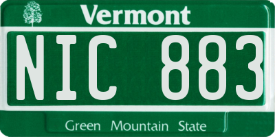 VT license plate NIC883