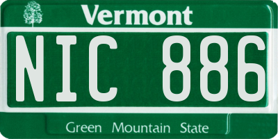 VT license plate NIC886