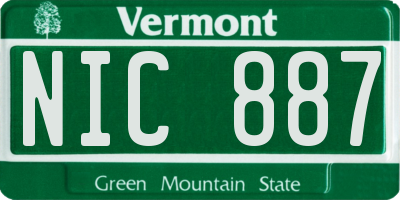 VT license plate NIC887