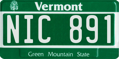 VT license plate NIC891