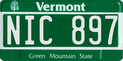 VT license plate NIC897