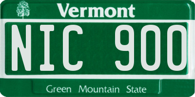 VT license plate NIC900